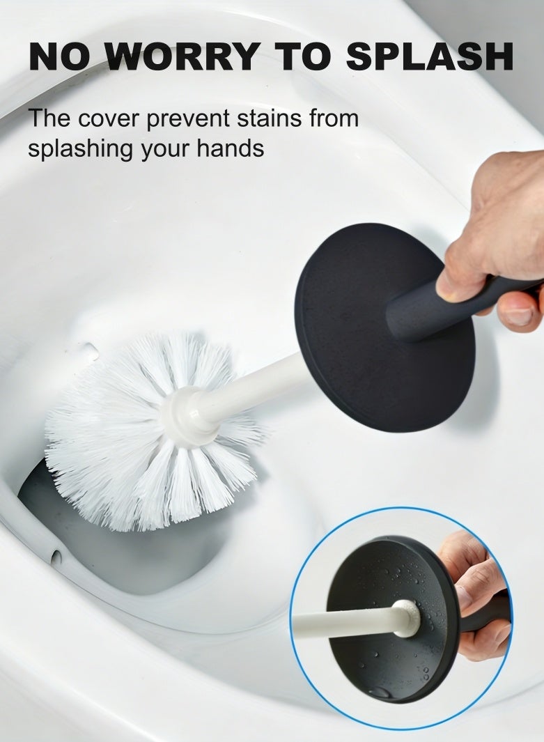 SAHHAHOME Toilet Brush Set, Replaceable Head, Anti-Slip Handle, Storage Base, Bathroom Cleaning Brush - Image 4