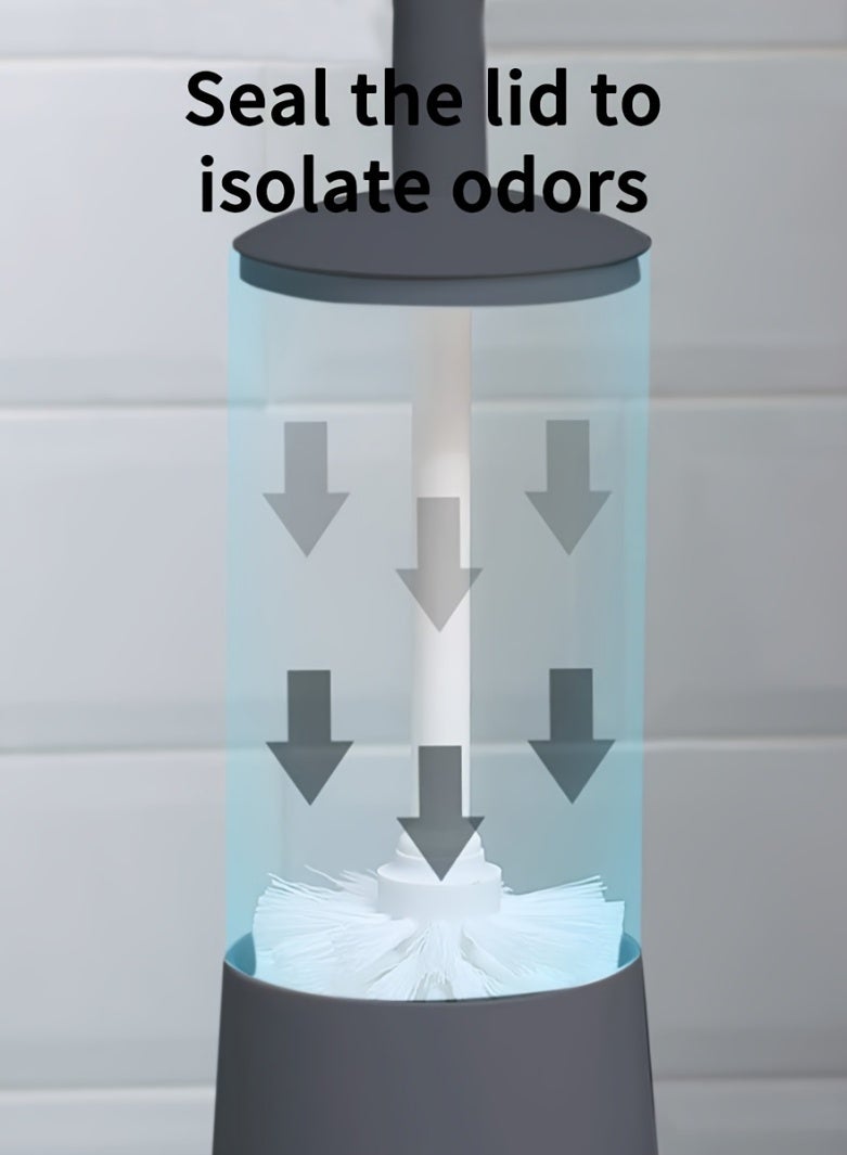 SAHHAHOME Toilet Brush Set, Replaceable Head, Anti-Slip Handle, Storage Base, Bathroom Cleaning Brush - Image 5