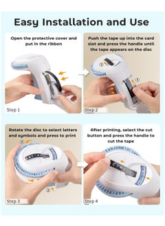 General Embossing Label Maker Machine with Tapes, Portable Retro Embossed Label Maker, Vintage Mini Embosser Labeler, Handheld Label Printer for Home, Office and Outdoor, Blue  - Image 4