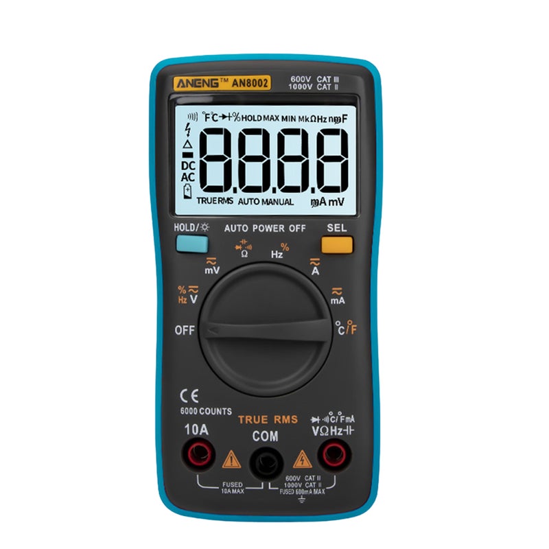 ANENG AN8002 6000 Counts True RMS Multifunctional Digital Multimeter Voltmeter Ammeter Handheld Mini Universal Meter High Accuracy Measure Temperature AC/DC Voltage AC/DC Current Resistance Capacitance Frequency Duty Cycle Diode Tester - Image 1