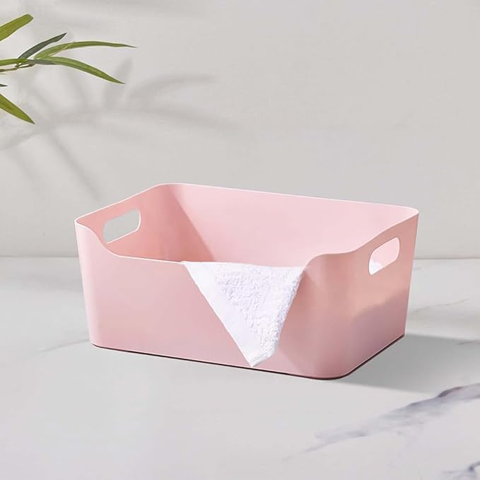 Radiant Storage Box and Organiser | Storage Organiser | Organizer Storage Box for Home & Kitchen | Durable Storage Basket & Plastic Basket for Storage (Pink, Pack of 5) - Image 1