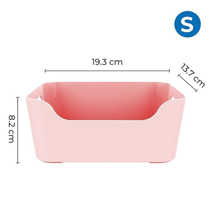 Radiant Storage Box and Organiser | Storage Organiser | Organizer Storage Box for Home & Kitchen | Durable Storage Basket & Plastic Basket for Storage (Pink, Pack of 5) - Image 2