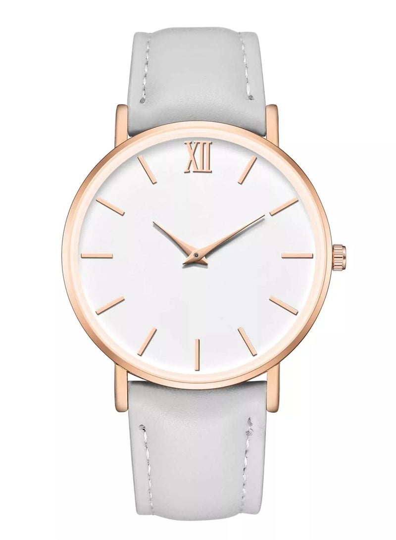 2pcs Minimalist Round Pointer Quartz Watch With Bracelet Set  - Image 2