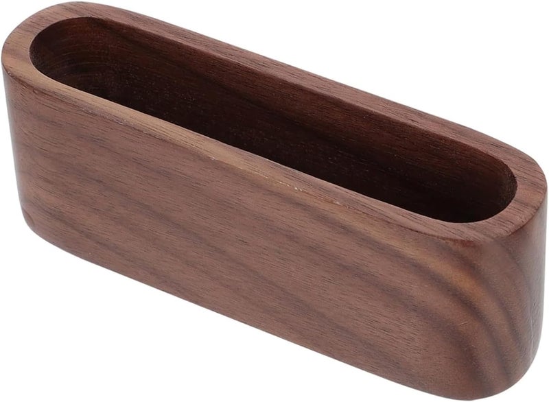 Tazweeq Business Card Holder, Beech Business Card Case, Desktop Business Card Stand, Office Desk Wooden Business Card Holder Organizer, Pen Storage Box (Walnut 1 Grid) - Image 1