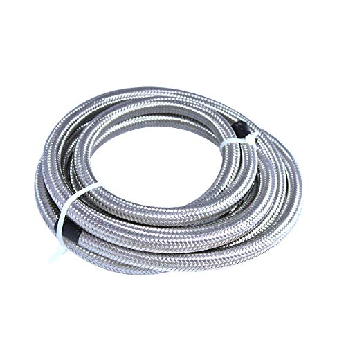 Partschoice 20FT 6AN 3/8" Braided Stainless Steel CPE Fuel Line Hose with 10PC Swivel Fitting Hose Ends Adapter Kit - Image 2
