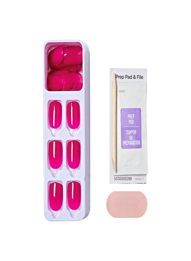 Impress Kiss Impress No Glue Mani Press On Nails, Color, 'All Smiles', Pink, Short Size, Squoval Shape, Includes 30 Nails, Prep Pad, Instructions Sheet, 1 Manicure Stick, 1 Mini File - Image 4