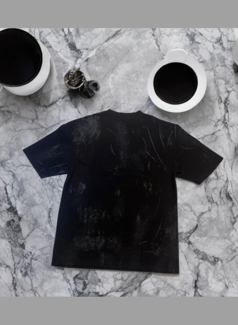 AMIR Font text Printed Men’s Black Casual Cotton T-Shirt – Summer Street Style Comfort FiT - Image 2