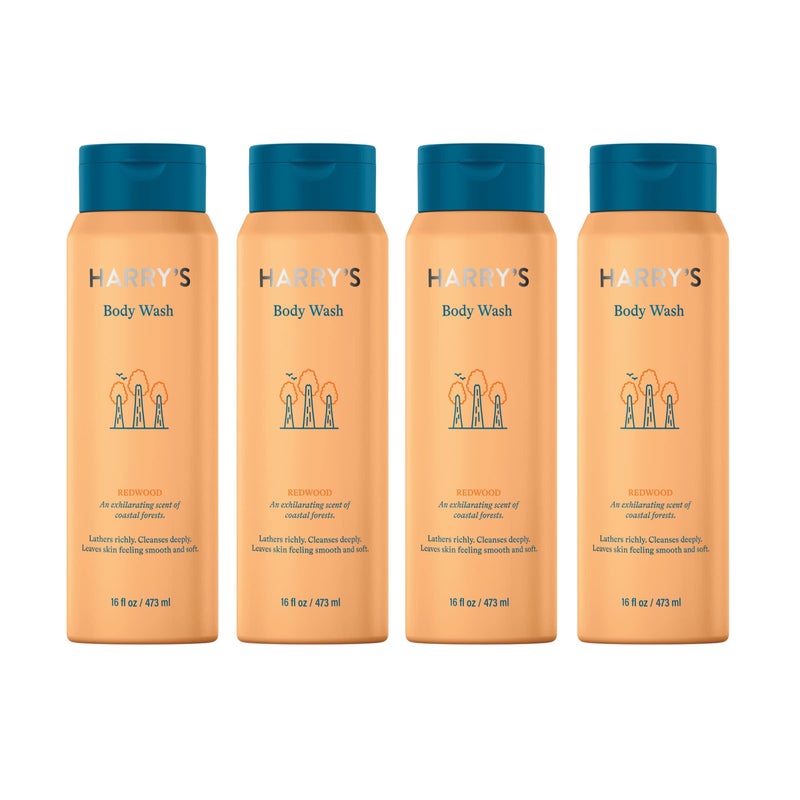 Harrys Body Wash for Men Redwood 16 Fl Oz Pack of 4  Packaging May Vary