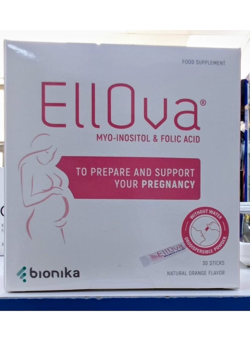 general EllOva MYO-INOSITOL & FOLIC ACID Orodispersible Stick 30s - Image 2
