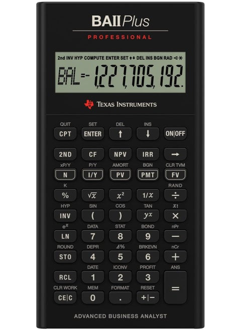 Texas Instruments BA II Plus Professional Financial Calculator Silver