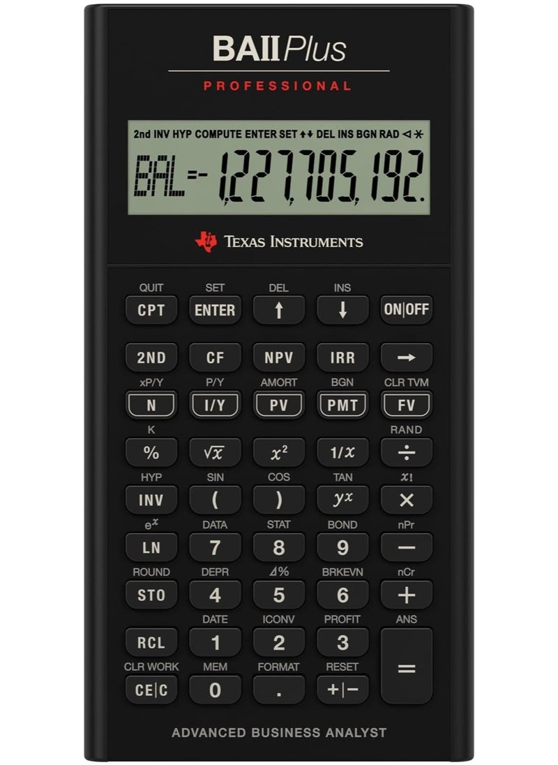 TEXAS INSTRUMENTS Texas Instruments BA II Plus Professional Financial Calculator Silver  - Image 1