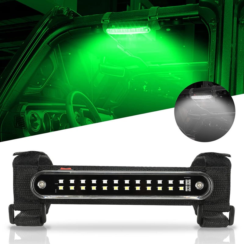 SUNPIE UTV Dome Light Universal SXS Wireless Interior Lights for Polaris Canam Pioneer/Talon Kawasaki Mule/Teryx Arctic Cat Golf Cart Boat Off-Road SXS All w/1.1/4in-2in Ironwork, Two Light Mode - Image 1
