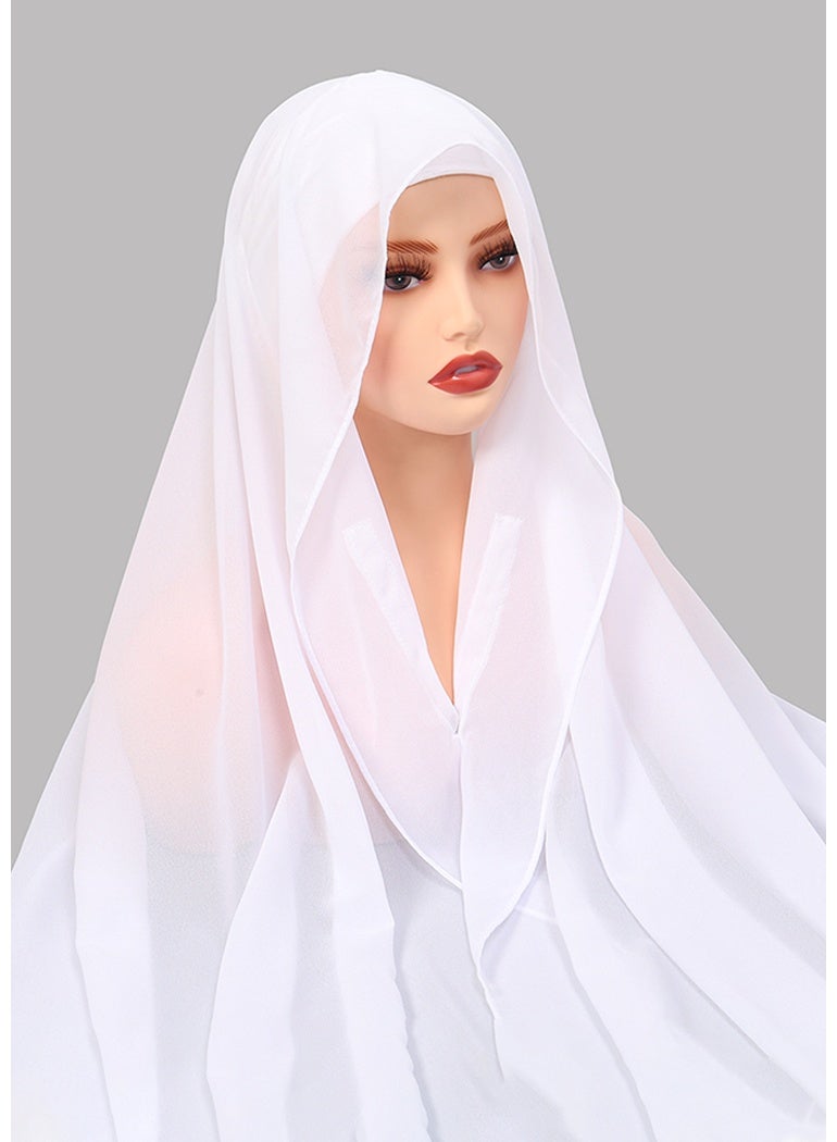 ISI Instant Chiffon Hijab Set 3-in-1 Hijabs Solid Color Woman Scarf with Built-in Magnets and Undercap Head Wraps with Model Cap - Image 3