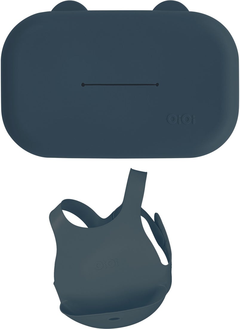 OiOi Deep Blue Double Set (Foot bib + Wipe cover) 