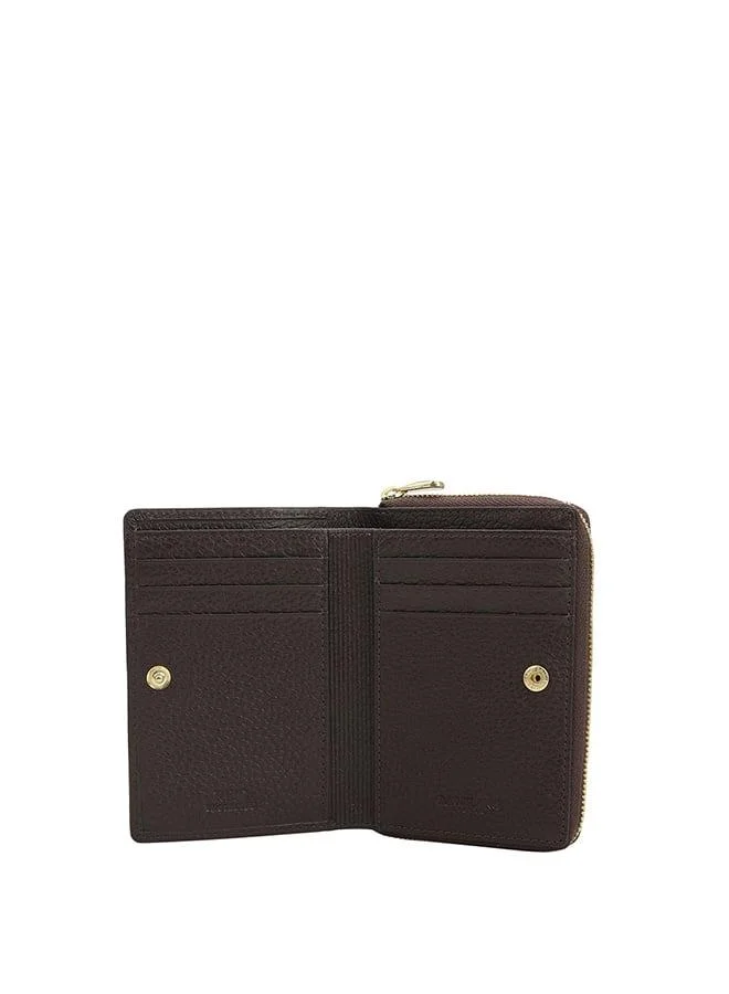 دا ميلانو محفظة نسائية جلد طبيعي بني