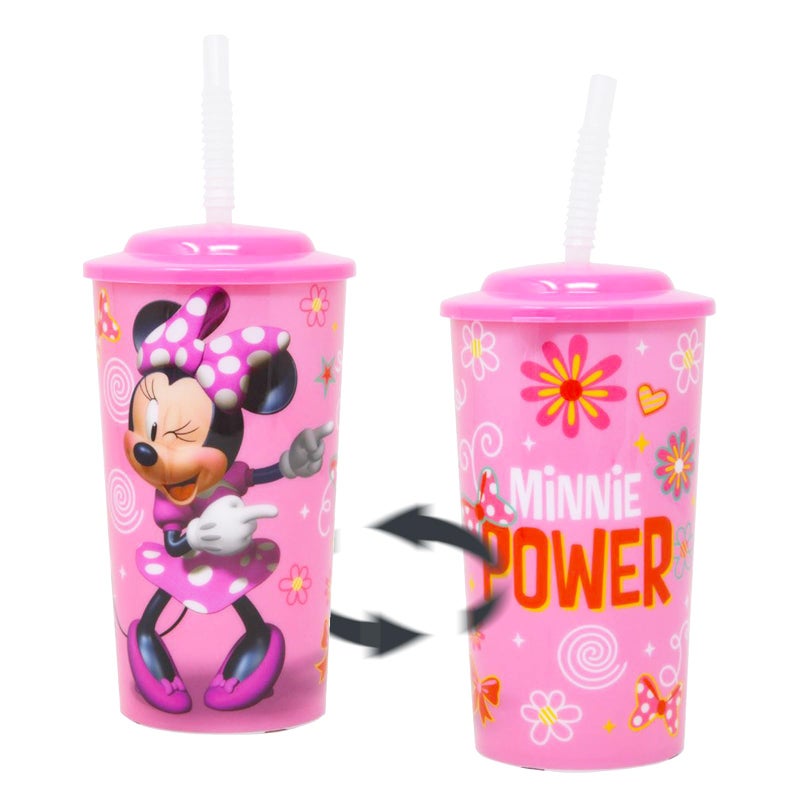 Disney Minnie Mouse Sippy Cup Set - 6 Pack Minnie Tumbler with Straw Bundle With Mickey Stickers and Princess Door Hanger (Minnie Cup for Toddlers Kids Adults) - Image 2