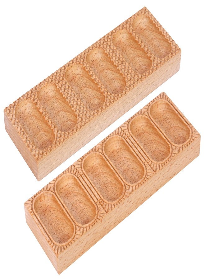 Gartely Wood Pasta Ravioli Board 2 in 1 Wooden Doppio Ravioli Mold Maker Stuffed Pappardelle Maker Reversible Ravioletti Moulds Press Wood Pasta Raviolini Maker Handmade Italian Fresh Pasta Making Board Tray - Image 1