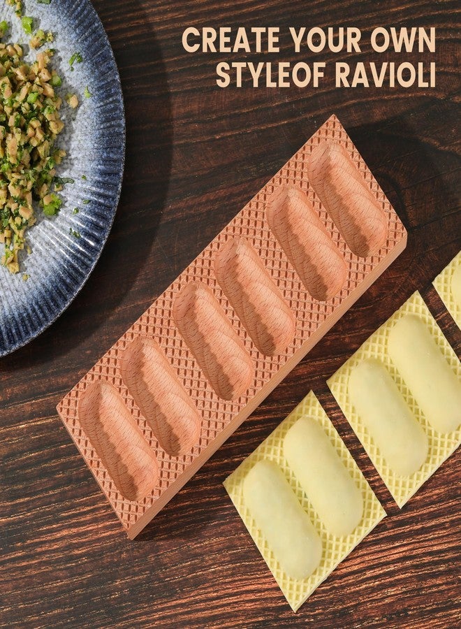 Gartely Wood Pasta Ravioli Board 2 in 1 Wooden Doppio Ravioli Mold Maker Stuffed Pappardelle Maker Reversible Ravioletti Moulds Press Wood Pasta Raviolini Maker Handmade Italian Fresh Pasta Making Board Tray - Image 5
