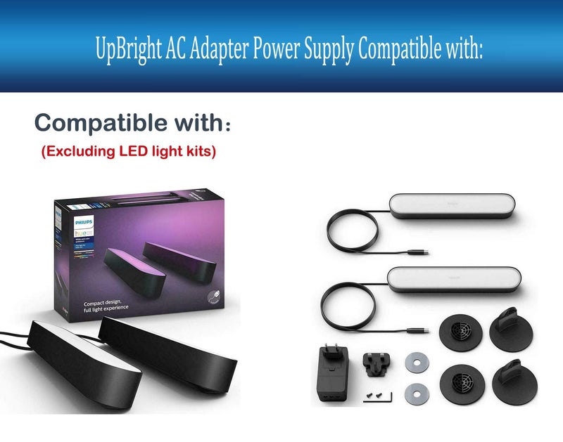 UpBright 24V AC/DC Adapter Compatible with Philips Hue Play Light bar Starter Set 440400980001 440400982931 S020XM2400083 78201 30 U7 78202 7820230U7 7820330U7 7820331U7 7820430U7 LED Power Supply - Image 2