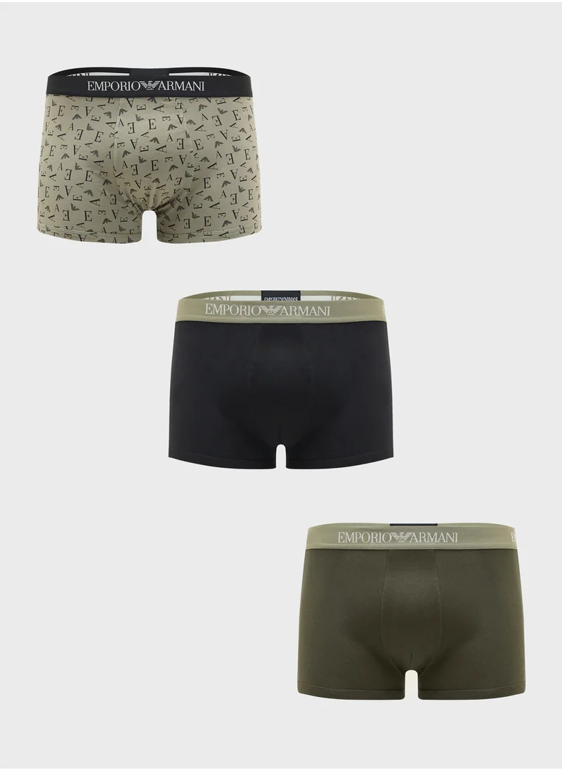 EMPORIO ARMANI 3 Pack Logo Band Boxers
