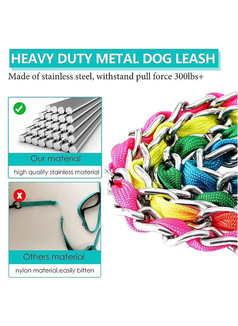 KASTWAVE - Heavy Duty Metal Dog Leash, Chew Proof Dog Leash Large Dogs, Heavy Duty Chain Leash for Large Breed Dogs, Metal Dog Leash with Padded Handle, Dog Metal Tactical Leash for Large Breed Dogs - Image 1