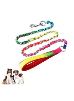 Heavy Duty Metal Dog Leash, Chew Proof Dog Leash Large Dogs, Heavy Duty Chain Leash for Large Breed Dogs, Metal Dog Leash with Padded Handle, Dog Metal Tactical Leash for Large Breed Dogs