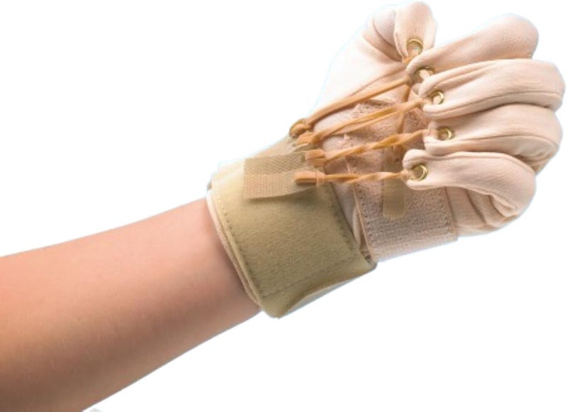 Sammons Preston Deluxe Traction Glove for Right Hand - Rehabilitation Exercise Glove for Finger Flexion and Strengthening, Small/Medium