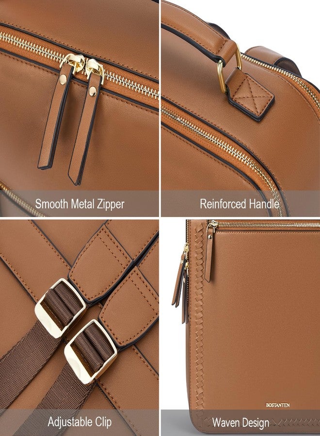 BOSTANTEN Leather Laptop Backpack for Women 15.6 inch Work Bag - Image 5