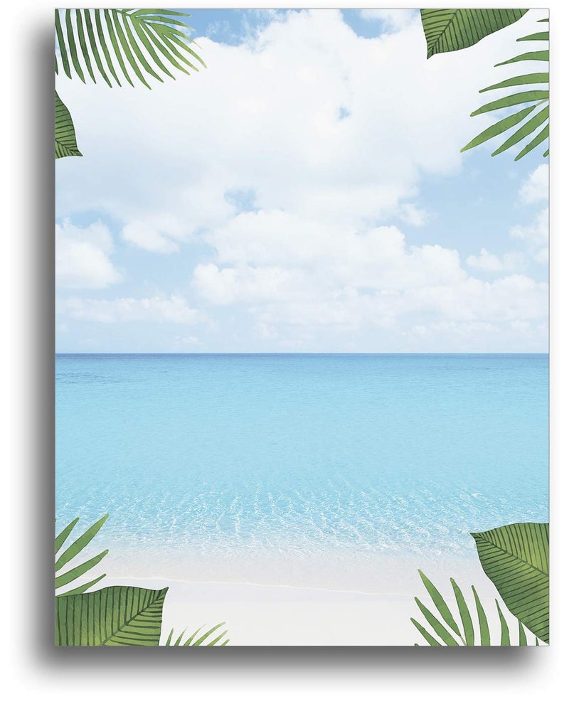Desktop Publishing Supplies Tropical Beach Stationery Paper - 80 Sheets - Image 3