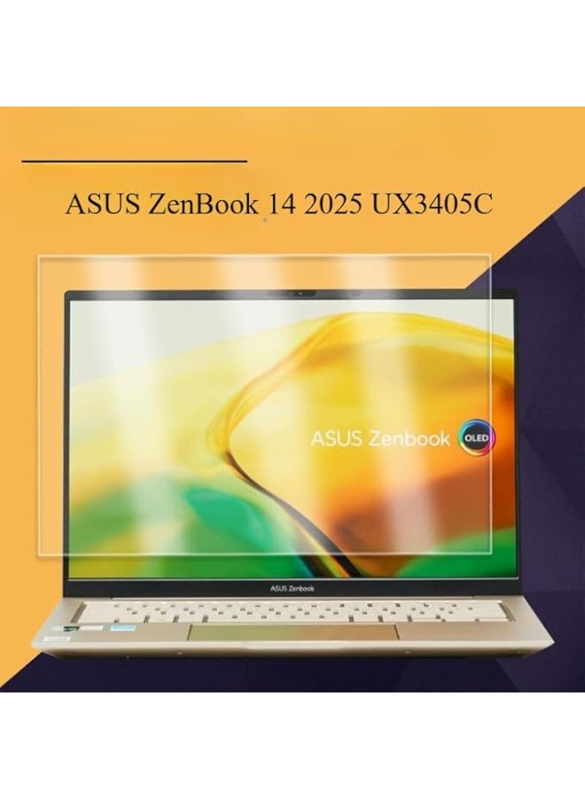 Compatible with ASUS ZenBook 14 OLED 2025 UX3405C 14-inch Full Transparency Laptop Keyboard Cover and High-Definition Tempered Glass - Image 2