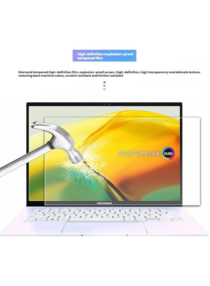 Compatible with ASUS ZenBook 14 OLED 2025 UX3405C 14-inch Full Transparency Laptop Keyboard Cover and High-Definition Tempered Glass - Image 3