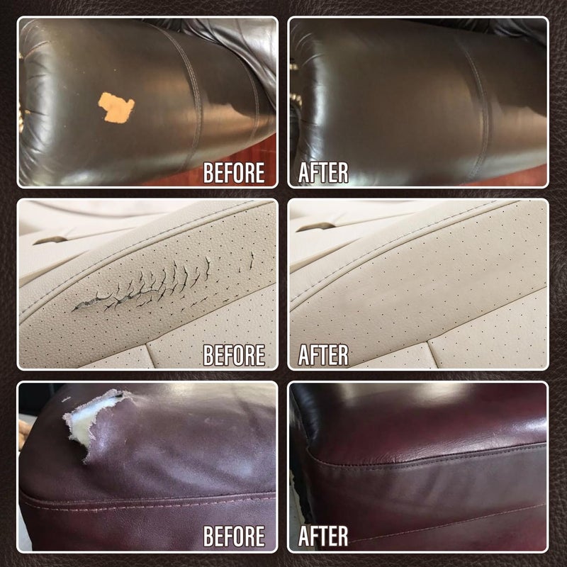 MCTRHG Leather & Vinyl Repair Kit, Leather Repair Kit for Car Seat, Shoes, Jacket, Sofa, Couch, Purse, Restores Faux, Artificial, Genuine Pleather, with Easy to Follow Instruction to Match Any Color - Image 3