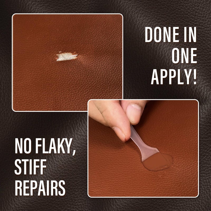 MCTRHG Leather & Vinyl Repair Kit, Leather Repair Kit for Car Seat, Shoes, Jacket, Sofa, Couch, Purse, Restores Faux, Artificial, Genuine Pleather, with Easy to Follow Instruction to Match Any Color - Image 5