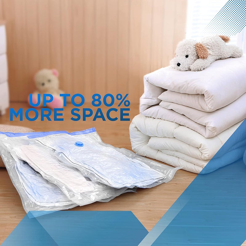 KEPLIN KEPLIN Vacuum Storage Bags Maximise Space and Store Clothes Bedding Towels Duvet Pillow Space Saver Air Suction Bag with Secure Double Zip Valve 6 Pack Large 60cm x 80 cm - Image 3