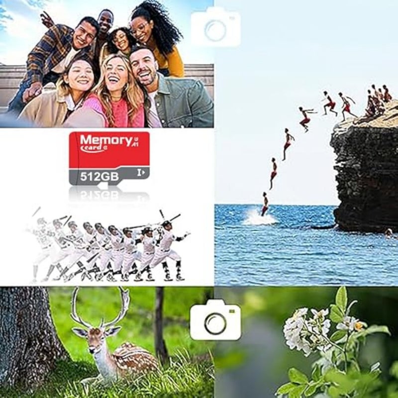 بطاقة Micro SD جديدة بسعة 512 جيجابايت ومجموعة محول، بطاقة Full HD 4K UHD فئة 10 U1 عالية السرعة للكاميرا/الهاتف/تاكوغراف، الكمبيوتر اللوحي - Image 2