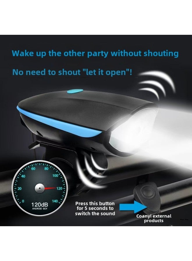 Loquat 7588 Bicycle Light Mountain Bike Bicycle Headlight Charging Strong Light Flashlight Riding Equipment Accessories Suit Night Riding-Color:Blue Car Light - Image 1