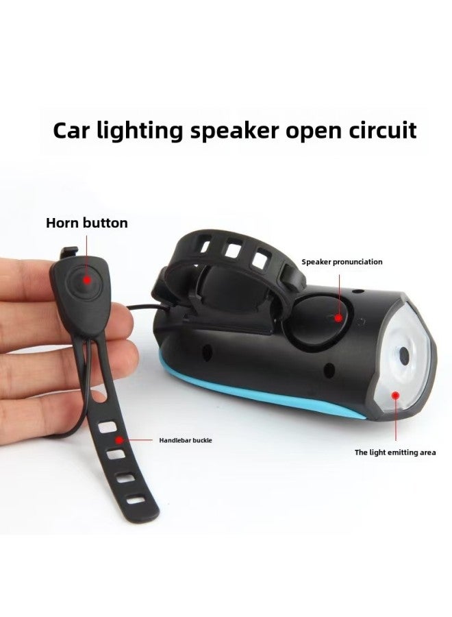 Loquat 7588 Bicycle Light Mountain Bike Bicycle Headlight Charging Strong Light Flashlight Riding Equipment Accessories Suit Night Riding-Color:Blue Car Light - Image 3