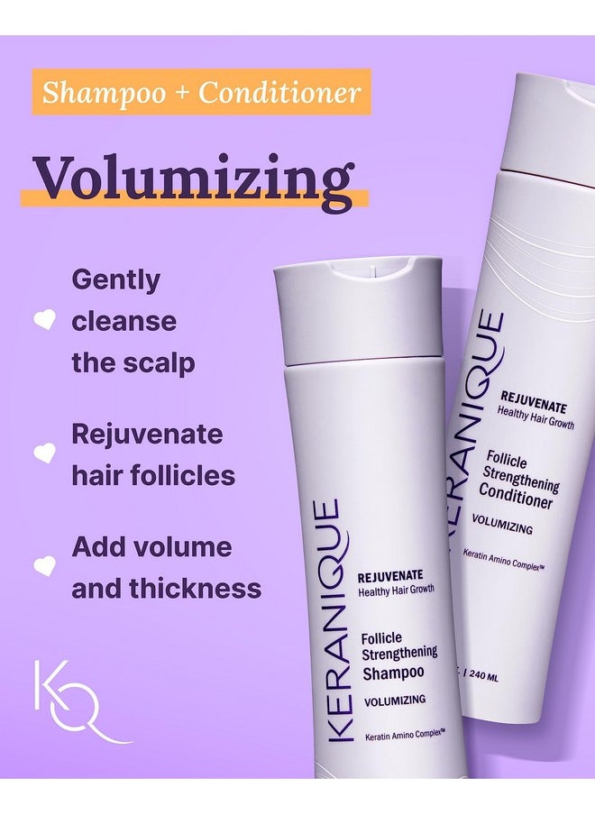 Keranique Volumizing Hair Products Set For Thinning Hair Thickening Shampoo And Conditioner Follicle Booster Hair Serum Volumizing Spray Fine Hair Texture Boost And Repair With Keratin For Women  - Image 3