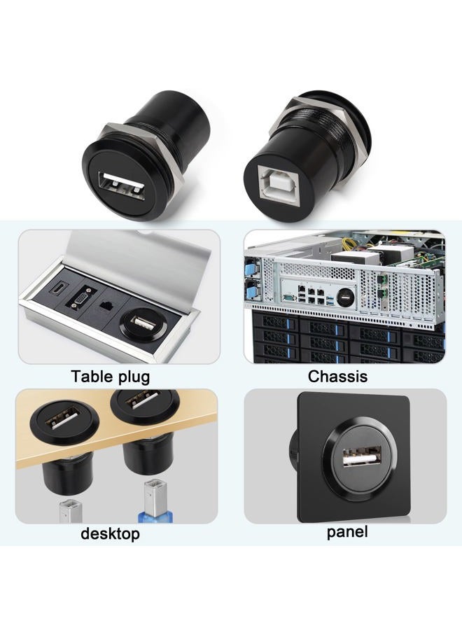 QIANRENON USB2.0 to USB B Threaded Fixed Printer Adapter USB2.0 Female to USB Type B Female Panel Mount Round Connector for PC Printer Scanner Laptop - Image 5