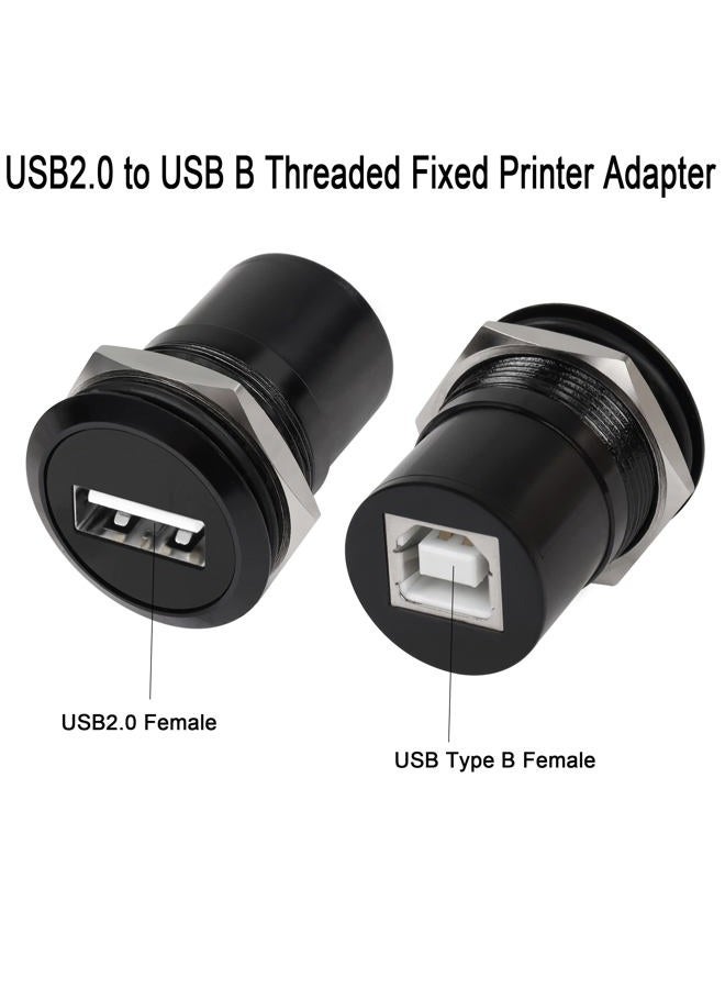 QIANRENON USB2.0 to USB B Threaded Fixed Printer Adapter USB2.0 Female to USB Type B Female Panel Mount Round Connector for PC Printer Scanner Laptop - Image 2