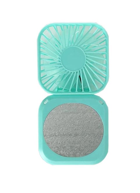 Folding convenient small fan with mirror green