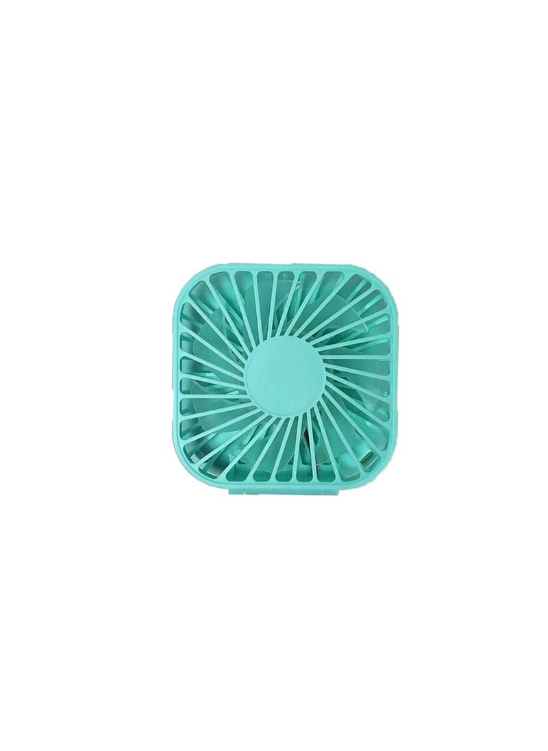 Generic - Folding convenient small fan with mirror green - Image 1