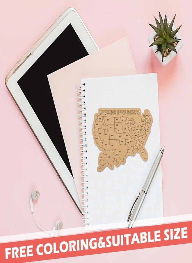 Well Tile 8Pcs Where I've Been Map Sticker 3.8x4.8 Inch-Kraft Track Journal Labels Visited map Travel Sticker Coloring Travel Decal for Man Woman Traveler - Image 3