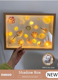 DUNISO 3D Picture Frame for Filling with 1M LED Fairy Lights, 21*29.7CM, Shadow Box Frame DIY Photo Frame with 1 Pack of Shells for Displaying, Object Frame, for Wall Hanging or Desktop, Family Memory Gifts  - Image 1