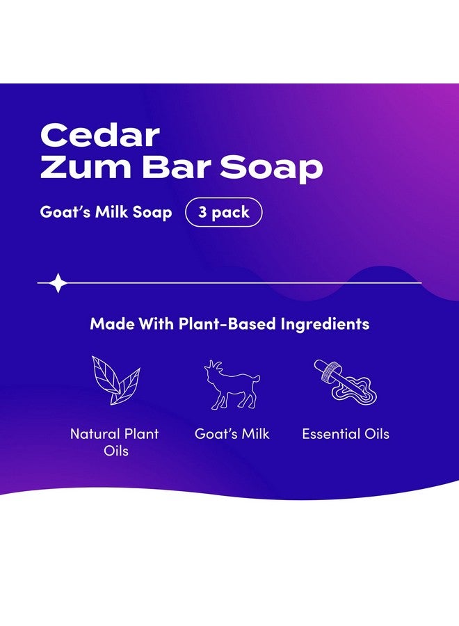 زم صابون حليب الماعز من زوم بار - خشب الأرز - 3 أونصة (عبوة من 3 قطع) - Image 2