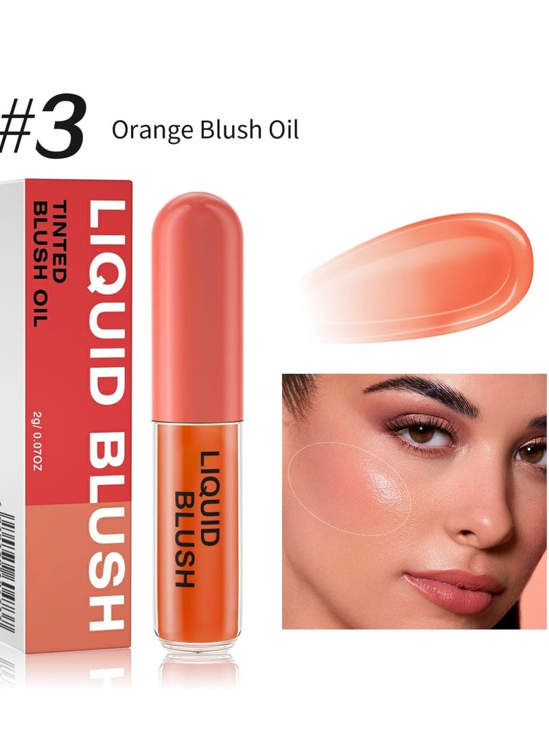 HelloKiss Tinted Blush Oil Liquid Blush for Cheeks Natural Flush Finish Temperature Color Changing Waterproof Blusher for Cheeks Long Wearing Moisturizing Blush Natural Glossy 03  - Image 2
