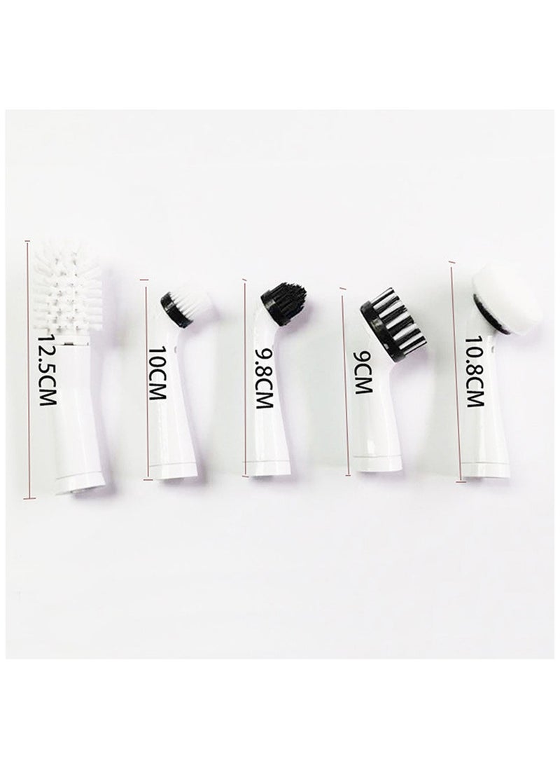 Electric Scrub Brush with 5 Replaceable Brush Attachment Heads Spin Scrubber for Bathroom and Grout Auto Power Scrubber