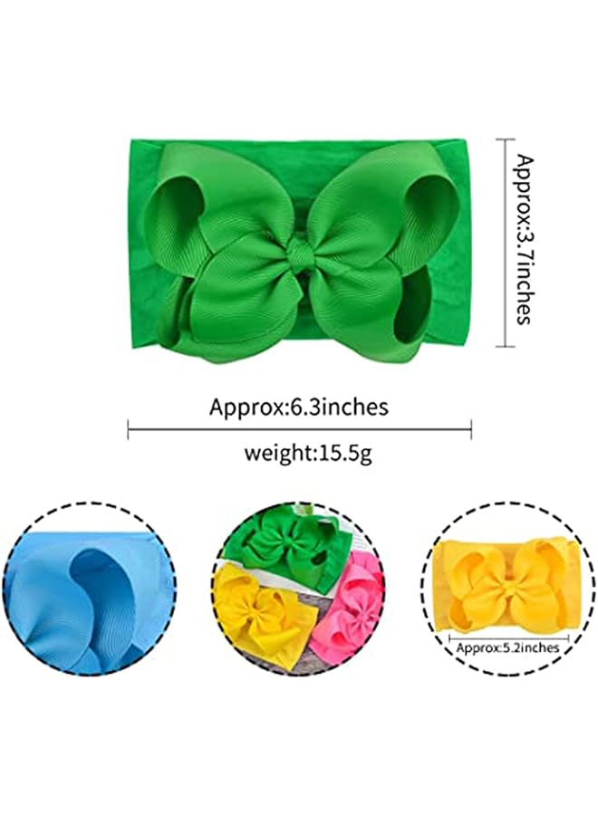 erorex Baby Girls Big Bows Headbands Elastic Nylon Hairbands Turban Hair Accessories For Newborns Infants - Image 5
