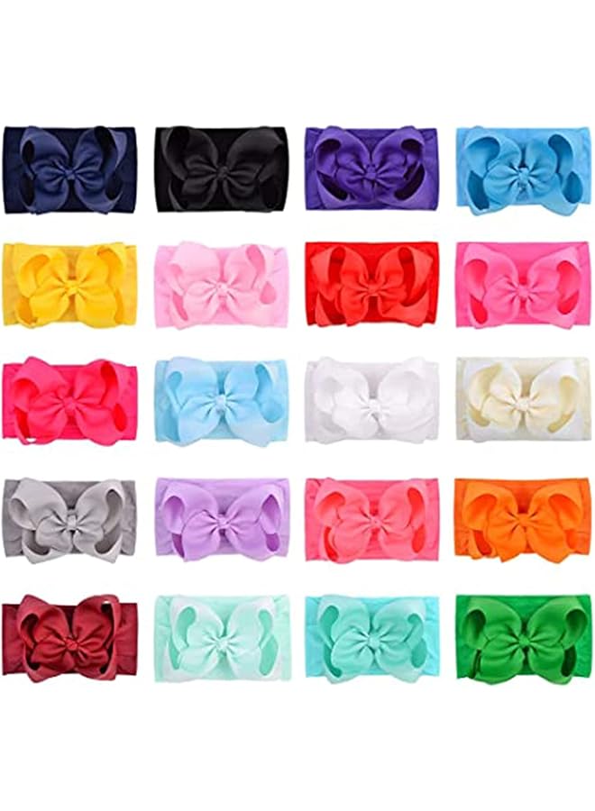 erorex Baby Girls Big Bows Headbands Elastic Nylon Hairbands Turban Hair Accessories For Newborns Infants - Image 2