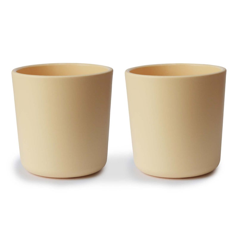 mushie Dinnerware Cups For Kids | Made in Denmark, Set of 2 (Daffodil) - Image 1